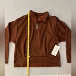 Athleta  • NWT Altitude Polartec Half Zip Sweatshirt • Size L  Mahogany Heather Photo 5