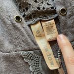 Eyeshadow Grey Hoodie Full Zip Sweater Size Small Feminine Gothic Lace Trim GUC Photo 2