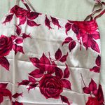 Nordstrom Rihoas Silk Red And Beige Floral Midi Satin Slip Dress Photo 2