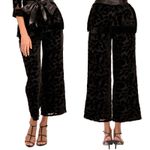 GRETCHEN SCOTT Luxe Leaf Velvet Palazzo Pants Womens Size XS Holiday Party Chic Black Photo 1