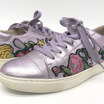 Kenneth Cole  Women Sneakers 8.5 Metallic‎ Lavender Floral Y2K Embroidered Casual Photo 0