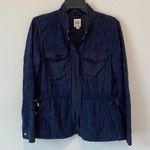 Gap Navy Floral Eyelet Utility Jacket Size M Photo 0