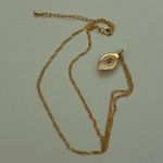 Handmade Gold Plated Chunky Gold Nugget with Oval Cubic Zirconium Pendant Necklace Photo 3