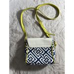 Spartina 449 Crossbody Bag Navy White Geometric Print With Lime Green Accents Ad Photo 2