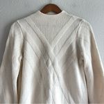 Joseph A . Women Ribbed Mock Neck  X-Knit Sweater , Cream Size S Photo 3