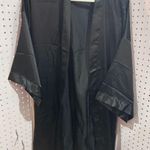 Black Satin Kimono Robe Full Length Plus Size XXL XXXL Photo 0