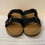 Women’s Sandal Slides– Adjustable Buckle Slippers, Lightweight with Cork Footbed Black Size 8 Photo 3