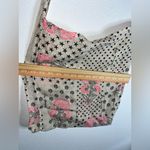 Free People Lightweight Hippie Floral Beachy Linen Semi Sheer Shopper Tote Bag Photo 13