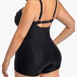 One Piece Daci Plus Size Swimsuits Boyshort Tummy Control Ruched Plus Size Bathing Suits Retro Twist Front Boyleg Swimwear Photo 1