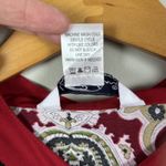 Ulla Popken Blouse Top Women 16/18 Red Scarf Print Paisley Button Up Long Sleeve Photo 8