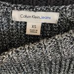 Calvin Klein Jeans Metallic Chunky Knit High Low Sweater Grey Silver XS Gray Photo 2