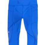 Lululemon Tight Stuff Crop Leggings Reflective with Side Pockets Cerulean Blue Photo 1