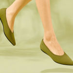 Chic Olive Green Women's Flats vivaia Size 6.5 Photo 0