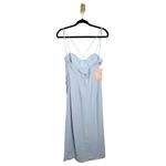 BHLDN NWT Anthropologie Emanuelle Georgette Bustier Midi Dress Storm Cloud Blue Photo 3