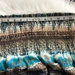 she's cool Blue Brown Flowy Paisley Strapless Maxi Dress Photo 2