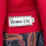 Vintage Wool Trench Coat Long Overcoat w/scarf USA M Medium 10 Red Photo 5