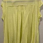 Free People Buttons Down Short Sleeve Light Yellow Tunic Photo 4