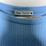 ZARA Blue Ruffle Sleeve Whimsy Garden Girl Fairy Top Women Size S Photo 1