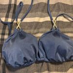Victoria's Secret Blue Bikini Top with Gold Accents Photo 0