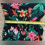 Derek Heart  Jumpsuit Hawaiian Floral Tropical Black Spaghetti Straps Size Large Photo 5