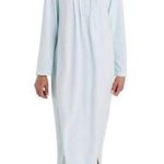 Brand New Miss Elaine Women's Size XL Aqua Paisley Print Lace Trim Nightgown Blue Photo 0