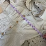 Jenni Kayne Tan Pleated Button Down Shirt Accent Button Size Small Rare Photo 4