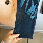 Nike  Dri Fit Blue Geometric Mesh Crop Running Leggings Photo 5