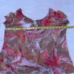 Diane Von Furstenberg Diane‎ Von Furstenberg Silk Blend Floral Print Sheer Chiffon Scoop Neck Blouse Photo 10