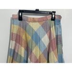 VTG Plaid Pastel Wool Skirt Small Union Made Tradwife Modest Preppy Twee Pink Photo 1