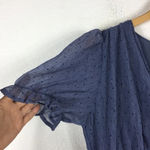 Lulus NWT  Know Your Heart Dusty Blue Polka Dot Ruffled Midi Dress Medium Photo 10