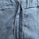 Krisa REVOLVE  Blue Linen Button Up 3/4 sleeve Top Blouse XS Photo 2