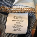 Gap 1969 real straight dark wash jeans, size 32, tall (extra long length) Photo 13