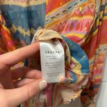 Sézane Sezane x Chufy pink orange semi sheer metallic printed draped Abelia wrap blouse Photo 4