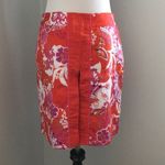 Island Republic Tropical Floral Paisley Skirt Retro Vintage Y2K Orange Cotton Red Size 6 Photo 4