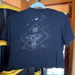Obsessive Love NWOT  Black Crop Top with Sun Moon Starts Design Tee Size Medium Photo 2