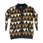 *Vintage Spelana Sweater Size M Grandpa Irish Button Cardigan Geometric Grunge Yellow Size M Photo 1