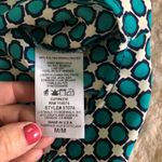 Pleione  Teal White‎ Geometric Print Short Sleeve Scoop Neck Top M Versatile Photo 1