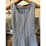 Doe & Rae Women's Shirt Size L Blue Striped Sleeveless Photo 1
