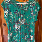 Daniel Rainn Daniel‎ Rainn Floral Print Top Keyhole Neck Short Sleeve Blouse Size L Photo 0