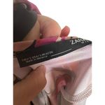 ZARA  High Neck Pink Floral Print Elbow Sleeve Tie Back Midi Dress Size Small Photo 9