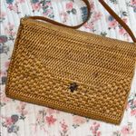 Vintage Tan Woven Shoulder Bag with Leather Strap Photo 10