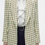 ZARA  Woman Textured Double-breasted Blazer Christmas Jacket Ecru Green Size M Photo 7