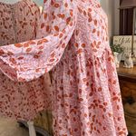 Free People  Pink and Orange Leaf Print Mini Dress Photo 5