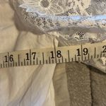 ZARA oyster white poplin peplum‎ blouse with contrast lace puff sleeves Photo 11