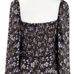 143 Story By Line Up Sz M Floral Maxi Brown Lavendor Front Slit Dress Photo 6