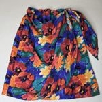 Vintage Partners Mervyns Skirt Womens 8 Silk Bright Floral Print Faux Wrap Boho Photo 0