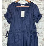 ALC Frank A.L.C. Odin Poplin Midi Asymmetric Cotton Dress Maritime Navy Blue Size 8 NWT Photo 7