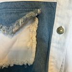 Miss Me  Long Sleeve Colorblock Patched
Denim Button Up Shacket Size Large Photo 7