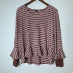 We The Free Round About Striped Peplum Top Small Photo 3