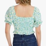 BCBGeneration Tie Front Ruffle Hem Smocked Back Crop Top bm Photo 1